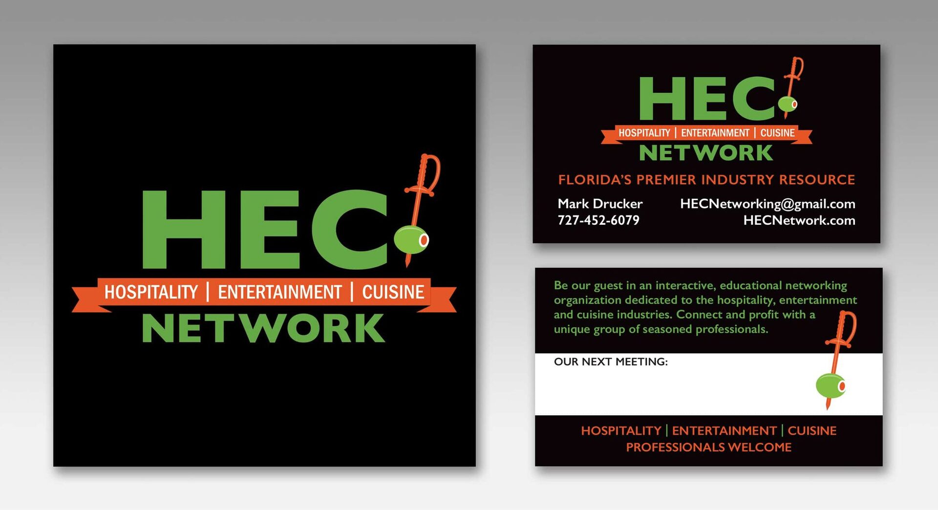Logo Design, Graphic Designer, Business Card Designer, and Printer for HEC Network in Tampa Bay, Florida